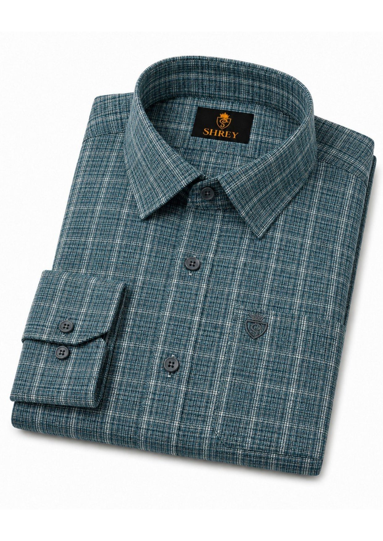 Mens Premium Cotton Check Full Sleeve Shirt Luxury Casual & Smart Formal Wear Shirt