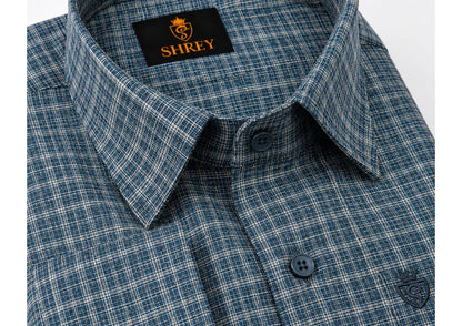 Mens Premium Cotton Check Full Sleeve Shirt Luxury Casual & Smart Formal Wear Shirt
