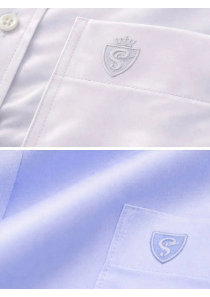Men’s Solid Cotton Satin Half Sleeve Shirts Combo Pack of 2 – Casual & Office Wear White & Sky Blue (Single Pocket)