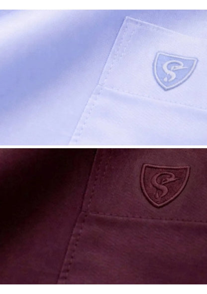 Men’s Solid Cotton Satin Half Sleeve Shirts Combo Pack of 2 – Casual & Office Wear Wine & Sky Blue (Single Pocket)