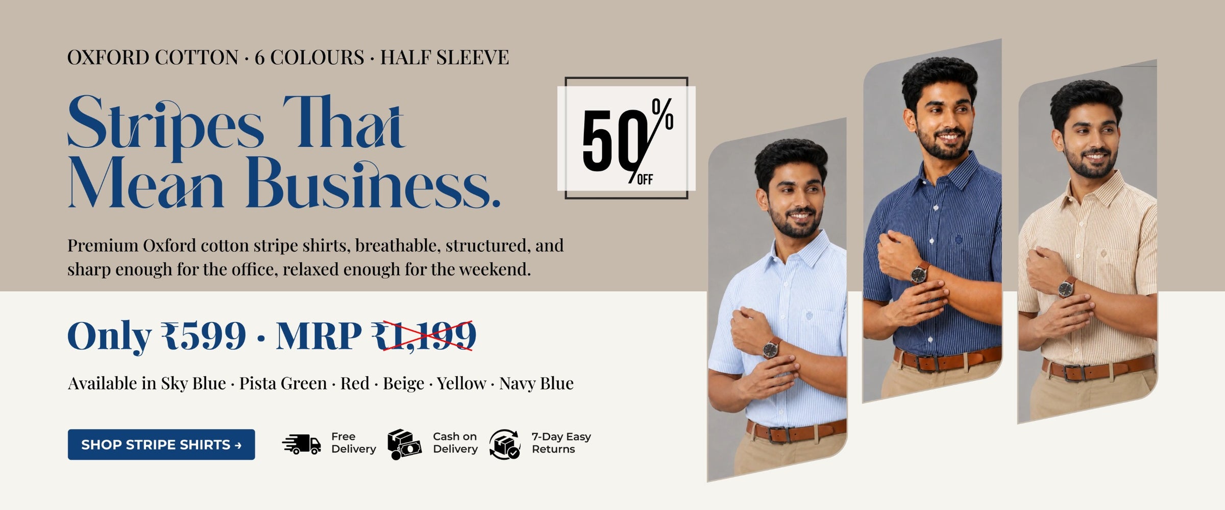 Shrey Oxford cotton stripe shirts offer