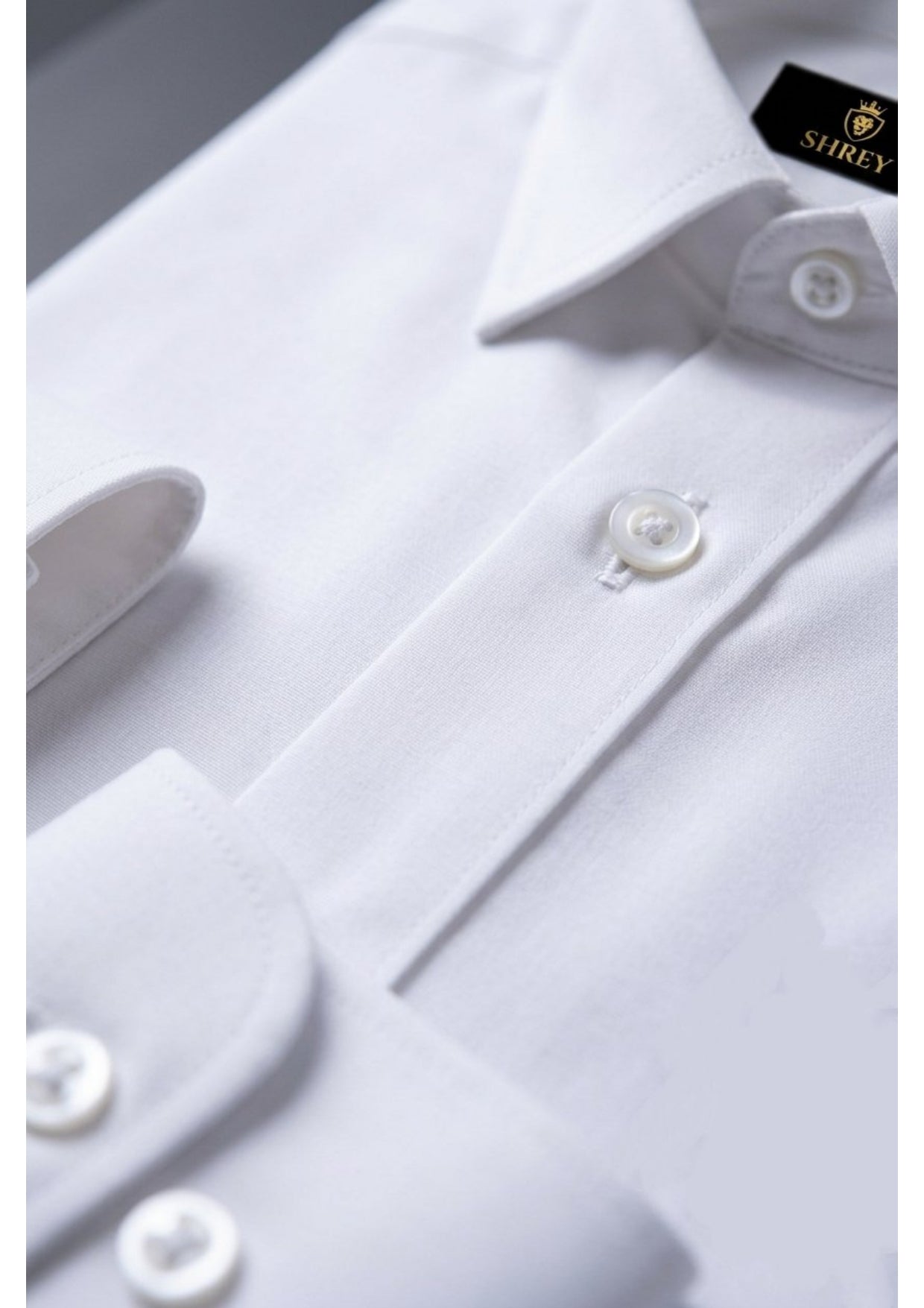 Men's Formal Regular Fit Cotton Full Sleeve Shirt-WHITE