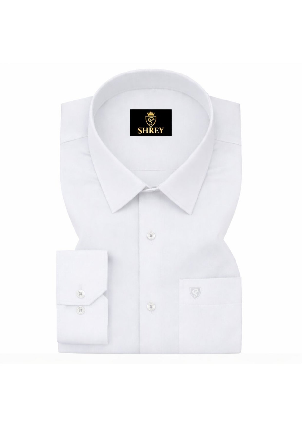 PREMIUM COTTON SATIN FORMAL SHIRT FOR MEN (Single Pocket)-WHITE