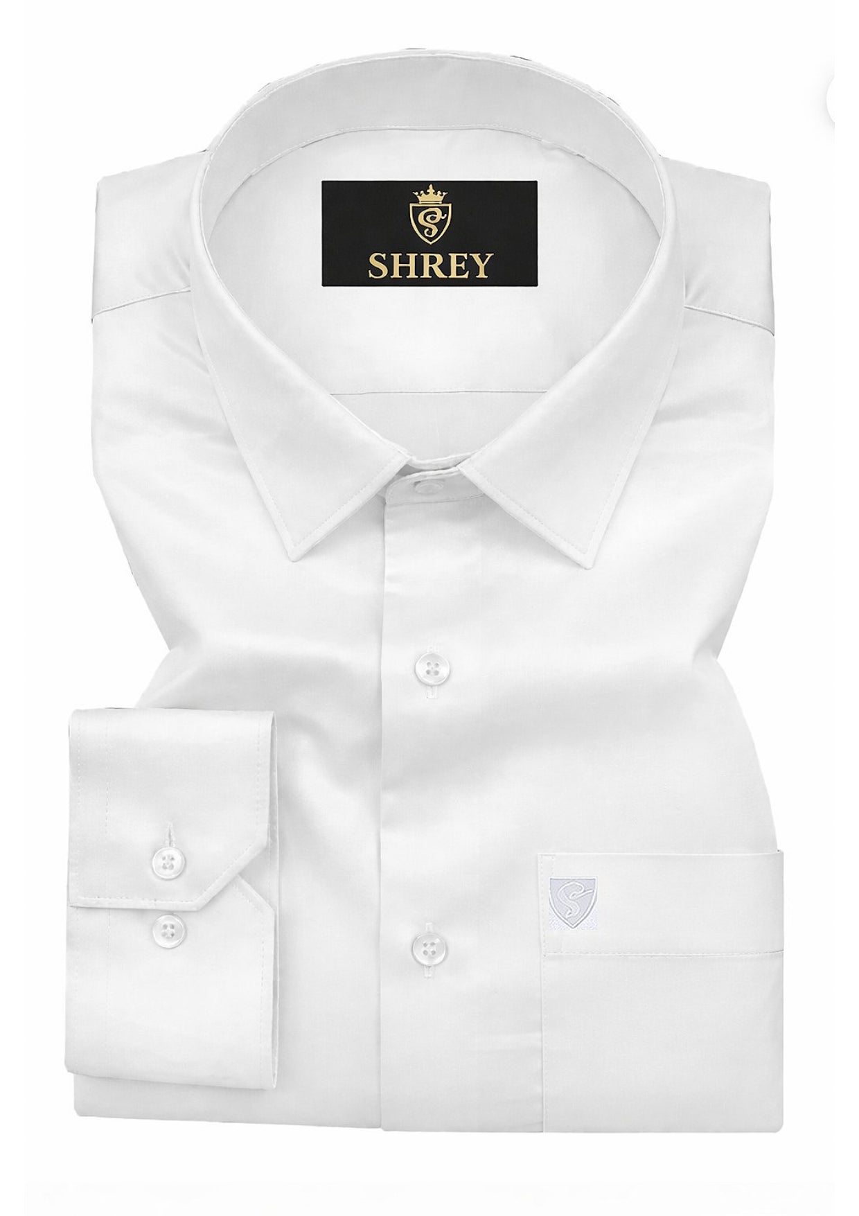 PREMIUM COTTON SATIN FORMAL SHIRT FOR MEN (Single Pocket)-WHITE