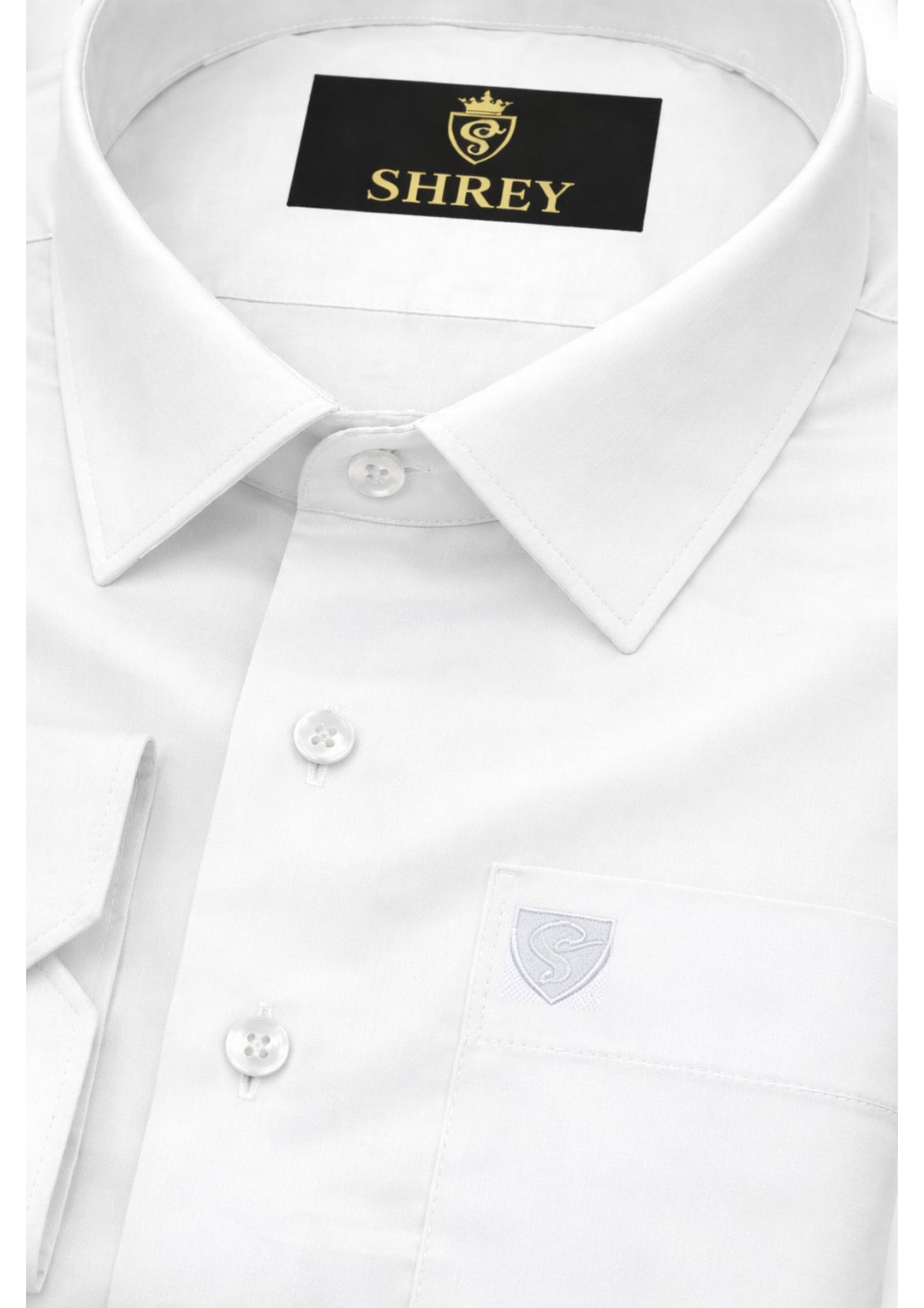 PREMIUM COTTON SATIN FORMAL SHIRT FOR MEN (Single Pocket)-WHITE