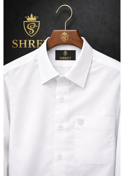 PREMIUM COTTON SATIN FORMAL SHIRT FOR MEN (Single Pocket)-WHITE