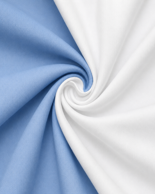 COMBO OF 2 PREMIUM COTTON FORMAL SHIRT, WHITE & SKY BLUE (SINGLE POCKET)