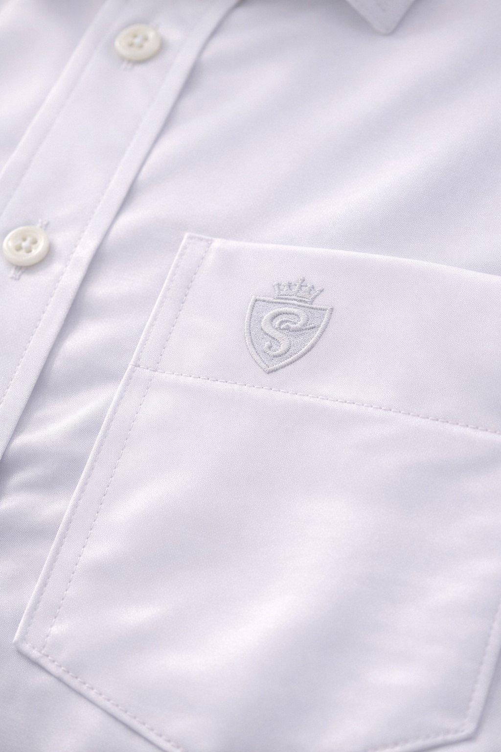 Premium White Cotton Satin Half Sleeve Formal Shirt | Office & Party Wear